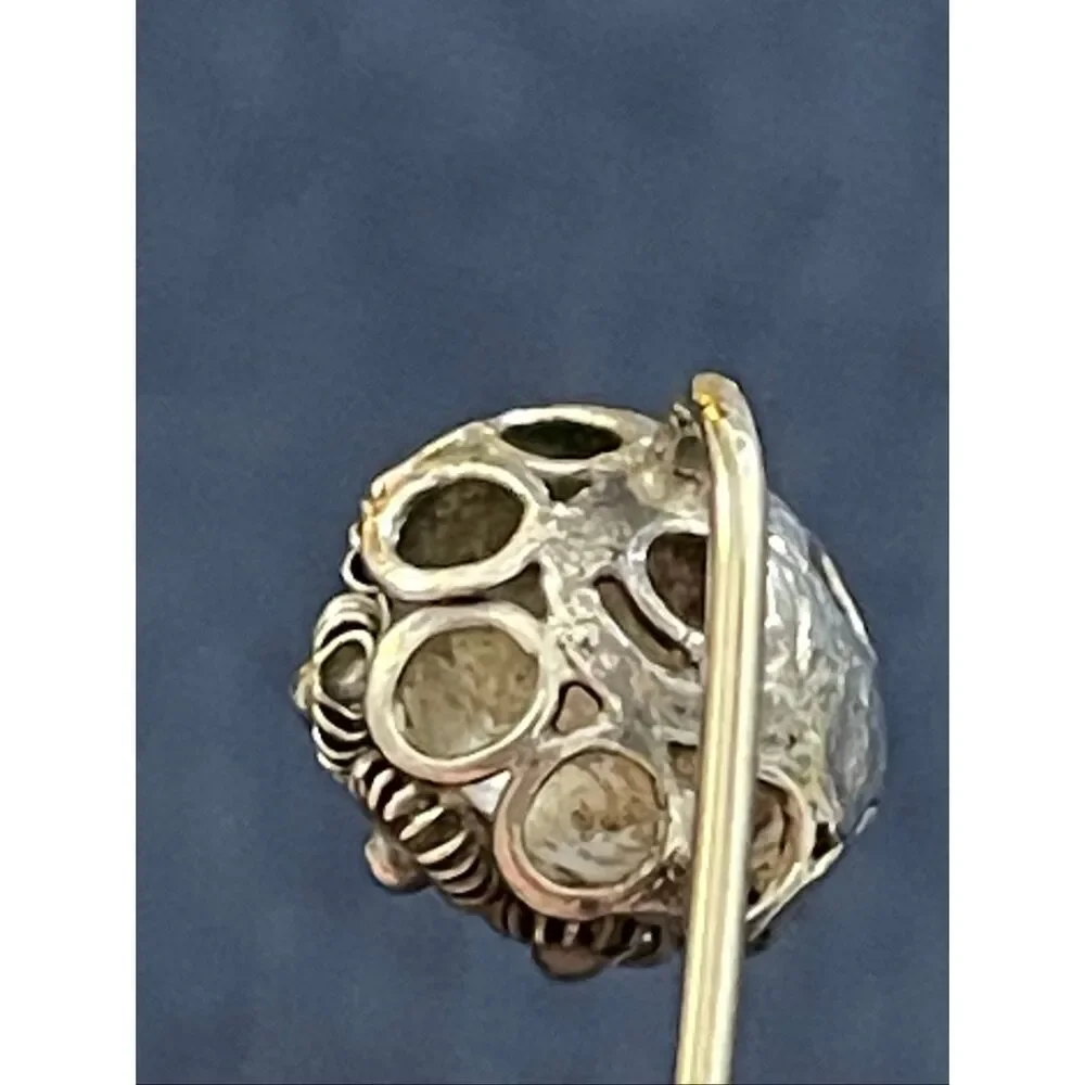 Vintage Dutch Zeeuwse Silver Wirework & Filigree Dome Hat Pin